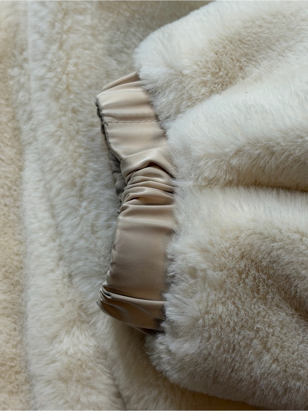 H&M Divided Reversible Teddy Fleece Hooded Jacket Cream Cropped Zip Women’s M - Picture 5 of 12